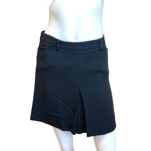 D&G Dolce & Gabbana Classic Black Crepe Pleated Front Mini Skirt size 26=S EUC - Picture 1 of 5
